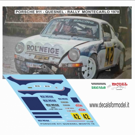 DECAL PORSCHE 911 - QUESNEL - RALLY MONTECARLO 1978