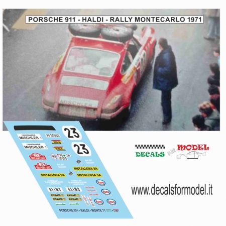 DECAL PORSCHE 911 - HALDI - RALLY MONTECARLO 1971