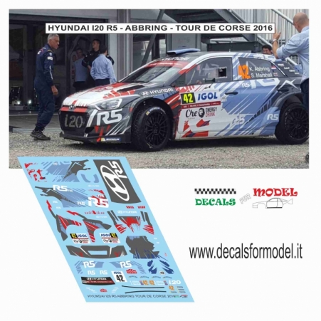 DECAL HYUNDAI I20 R5 - ABBRING - TOUR DE CORSE 2016