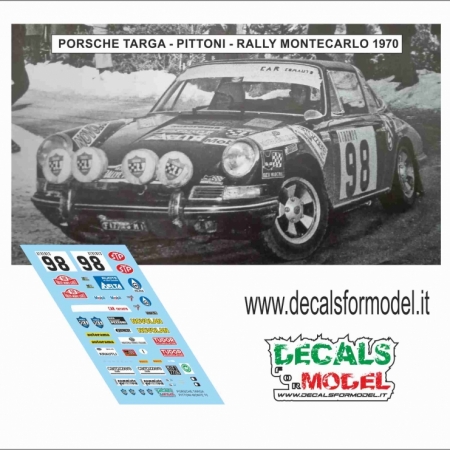 DECAL PORSCHE 911 TARGA - PITTONI - RALLY MONTECARLO 1970