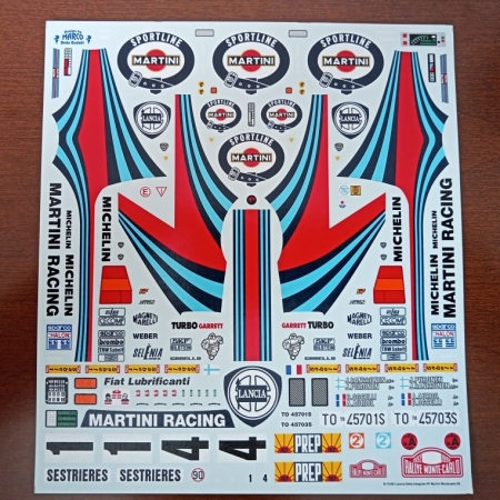 DECAL 1-18 LANCIA DELTA HF - MARTINI - KANKKUNEN - AURIOL - RALLY MONTECARLO 1992