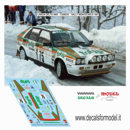 DECAL LANCIA DELTA 4WD - TOTIP - CANEVA - RALLY MONTECARLO 1987