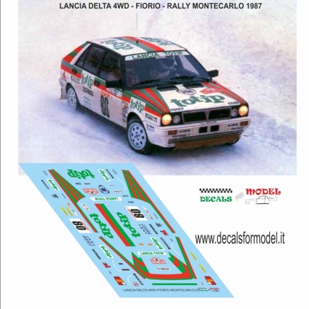 DECAL LANCIA DELTA 4WD - TOTIP - FIORIO - RALLY MONTECARLO 1987