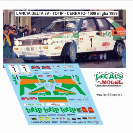 DECAL LANCIA DELTA 8V - CERRATO - RALLY 1000 MIGLIA 1989 - WINNER