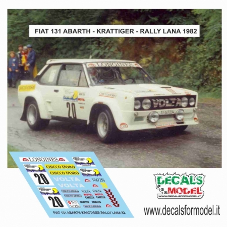 DECAL FIAT 131 ABARTH - KRATTIGER - RALLY LANA 1982