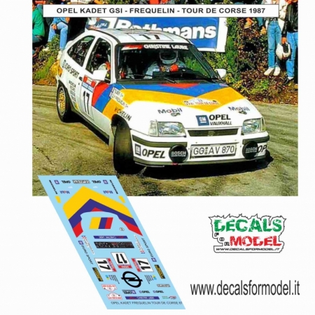 DECAL OPEL KADET GSI - FREQUELIN - TOUR DE CORSE 1987