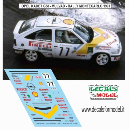 DECAL OPEL KADET GSI - MULVAD - RALLY MONTECARLO 1991