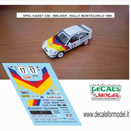 DECAL OPEL KADET GSI - WALKER - RALLY MONTECARLO 1990