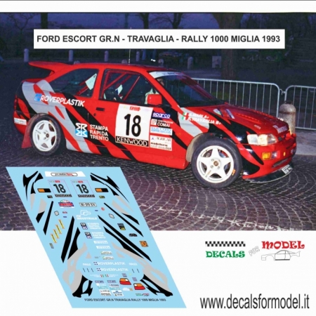 DECAL FORD ESCORT COSW - TRAVAGLIA - RALLY 1000 MIGLIA 1993