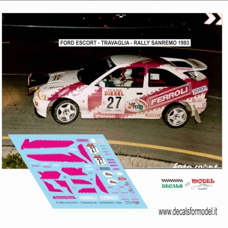 DECAL FORD ESCORT COSW - TRAVAGLIA - RALLY SANREMO 1993