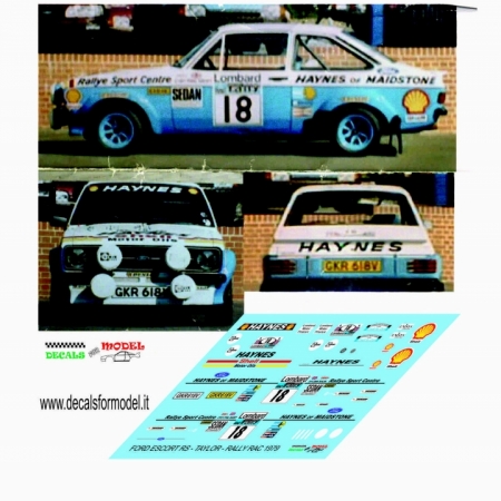 DECAL FORD ESCORT MK - TAYLOR - RALLY RAC 1979