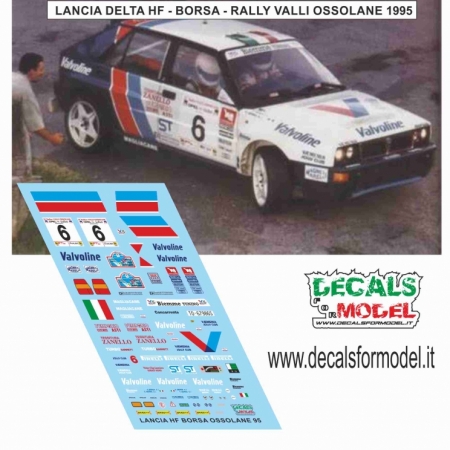 DECAL LANCIA DELTA HF - BORSA - RALLY VALLI OSSOLANE 1995