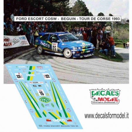 DECAL FORD ESCORT COSW - BEGUIN - TOUR DE CORSE 1993