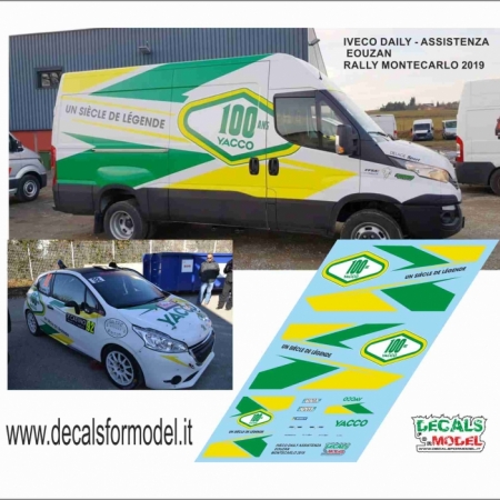 DECAL IVECO DAILY ASSISTENZA PEUGEOT 208 R2 EOUZAN RALLY MONTECARLO 2019