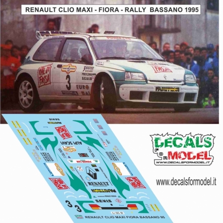 DECAL RENAULT CLIO MAXI - FIORA - RALLY BASSANO 1995