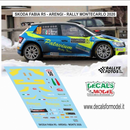 DECAL SKODA FABIA R5 - ARENGI - RALLY MONTECARLO 2020