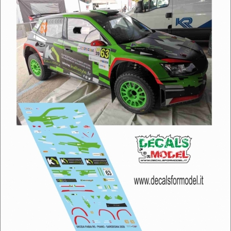 DECALS SKODA FABIA R5 - PIANO - RALLY SARDEGNA 2020