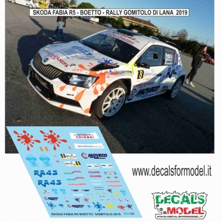 DECAL SKODA FABIA R5 - BOETTO - RALLY GOMITOLO DI LANA 2019