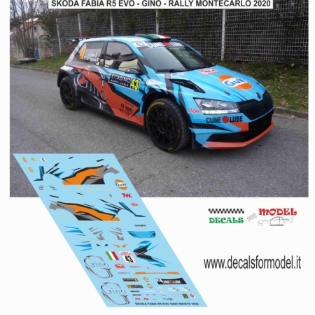 DECAL SKODA FABIA R5 EVO - GINO - RALLY MONTECARLO 2020