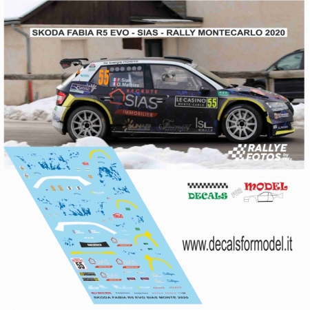 DECAL SKODA FABIA R5 EVO - SIAS - RALLY MONTECARLO 2020