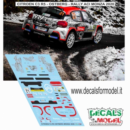 DECAL CITROEN C3 R5 - OSTBERG - RALLY ACI MONZA 2020