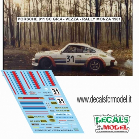 DECAL PORSCHE 911 SC - VEZZA - RALLY MONZA 1981