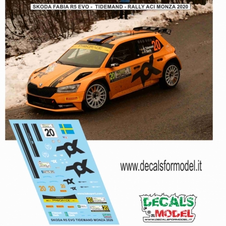 DECAL SKODA FABIA R5 EVO - TIDEMAND - RALLY ACI MONZA 2020