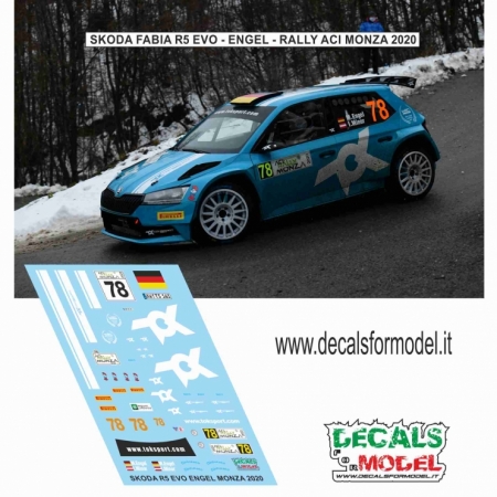 DECAL SKODA FABIA R5 EVO - ENGEL - RALLY ACI MONZA 2020