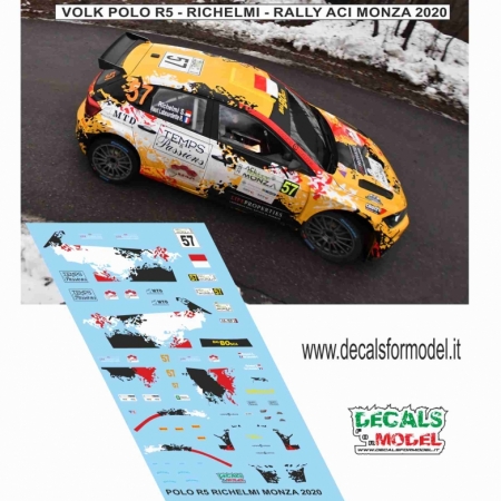 DECAL VOLKSWAGEN POLO R5 - RICHELMI - RALLY ACI MONZA 2020