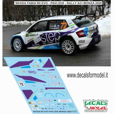 DECAL SKODA FABIA R5 EVO - PAVLIDIS - RALLY ACI MONZA 2020