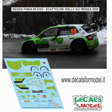 DECAL SKODA FABIA R5 EVO - SCATTOLON - RALLY ACI MONZA 2020