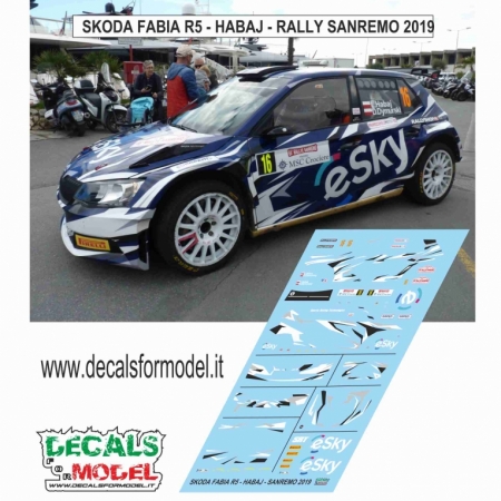 DECAL SKODA FABIA R5 - HABAJ - RALLY SANREMO 2019