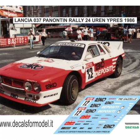 DECAL LANCIA 037 - PANONTIN - RALLY YPRES 1986