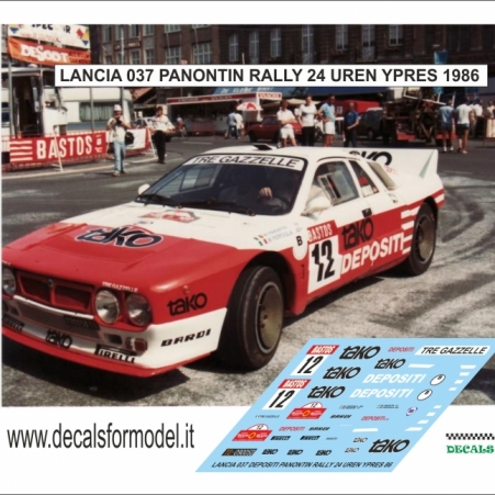 DECAL LANCIA 037 - PANONTIN - RALLY YPRES 1986