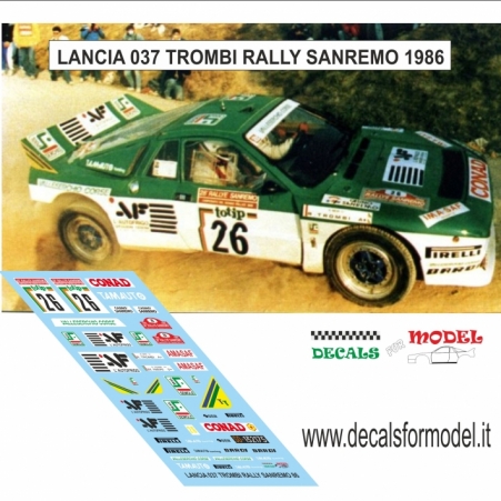 DECAL LANCIA 037 - TROMBI - RALLY SANREMO 1986