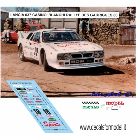 DECAL LANCIA 037 - BLANCHI - RALLY GARRIGUES 1986