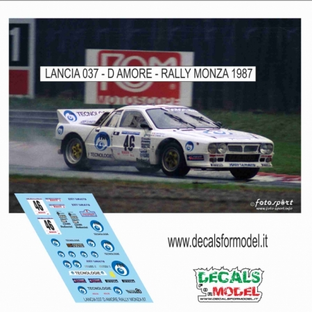 DECAL LANCIA 037 - D AMORE - RALLY MONZA 1987