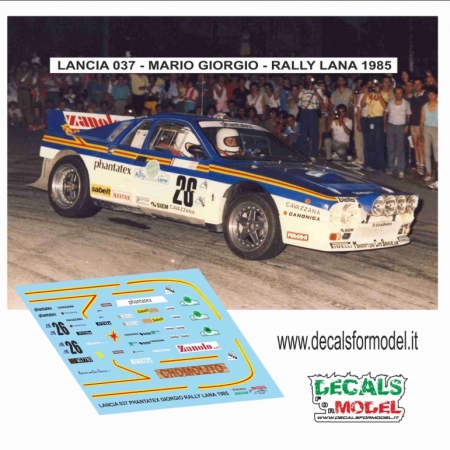 DECAL LANCIA 037 - MARIO GIORGIO - RALLY LANA 1985