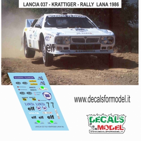 DECAL LANCIA 037 - KRATTIGER - RALLY LANA 1986