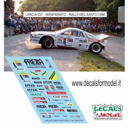 DECAL LANCIA 037 - MANFRINATO - RALLY DEL SANTO 1986