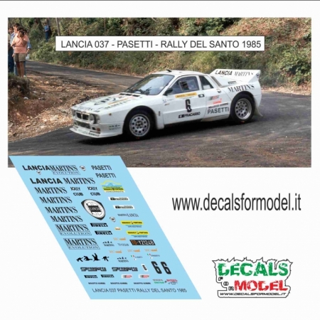 DECAL LANCIA 037 - PASETTI - RALLY DEL SANTO 1985