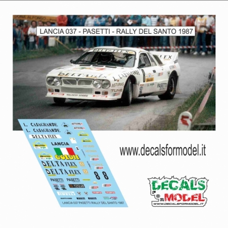 DECAL LANCIA 037 - PASETTI - RALLY DEL SANTO 1987