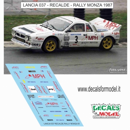 DECAL LANCIA 037 - RECALDE - RALLY MONZA 1987