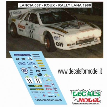 DECAL LANCIA 037 - ROUX - RALLY LANA 1986