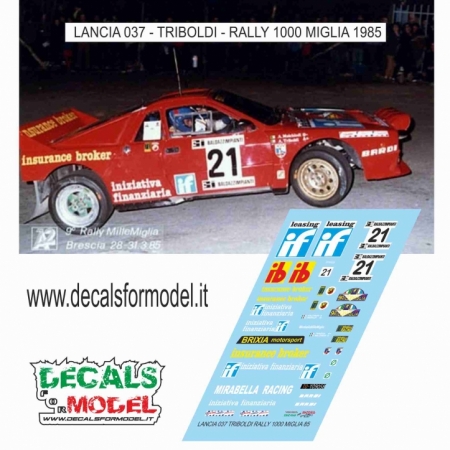 DECAL LANCIA 037 - TRIBOLDI - RALLY 1000 MIGLIA 1985