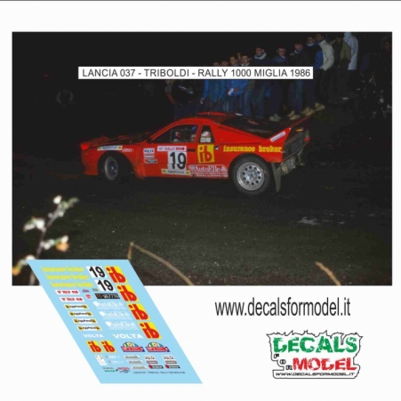 DECAL LANCIA 037 - TRIBOLDI - RALLY 1000 MIGLIA 1986