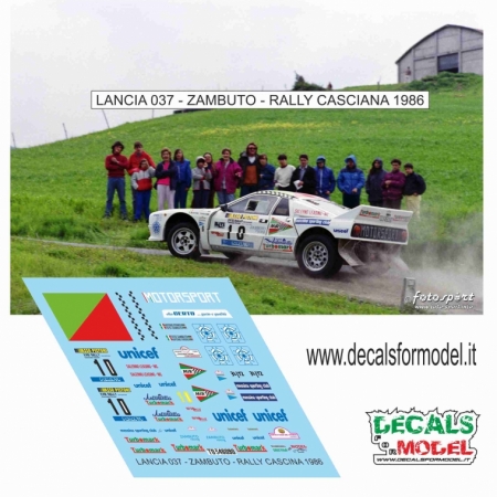 DECAL LANCIA 037 - ZAMBUTO - RALLY CASCIANA 1986