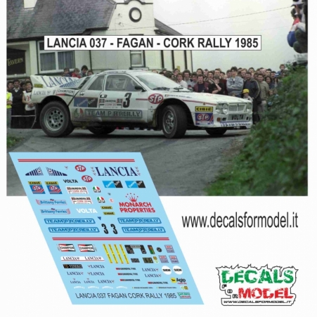 DECAL LANCIA 037 - FAGAN - CORK RALLY 1985