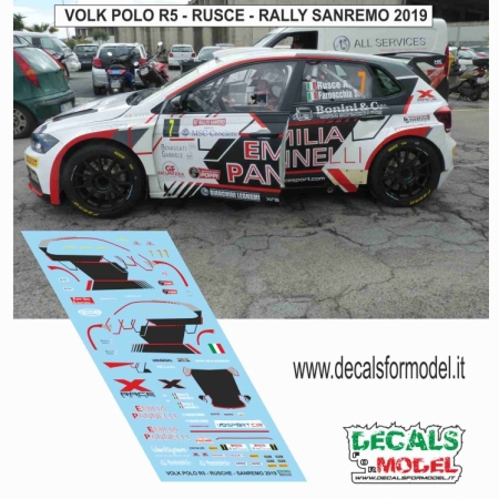 DECAL VOLKSWAGEN POLO R5 - RUSCE - RALLY SANREMO 2019
