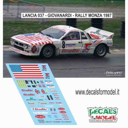 DECAL LANCIA 037 - GIOVANARDI - RALLY MONZA 1987